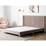 Fuurn BD9007 Velvet Beauty 大號雙人布藝床架 (淺灰色)